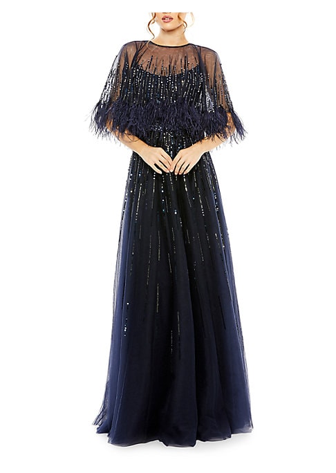 Feathered Glamour Gown