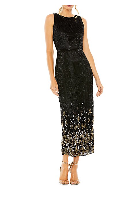 Glistening Floral Column Dress