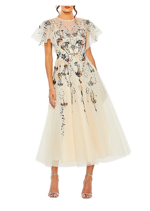 Floral Tulle A-Line Dress