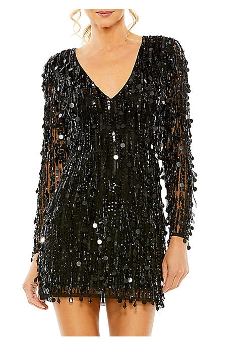 Fringe V-Neck Party Dress