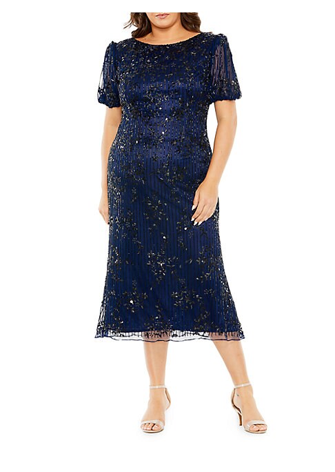 Chic Puff-Sleeve Midi Dress