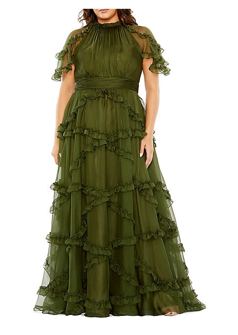 Chic Ruffle A-line Gown