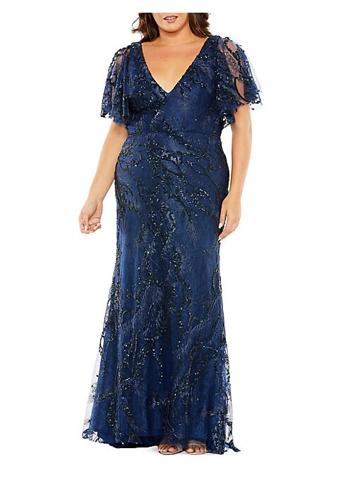Beaded Tulle Evening Dress