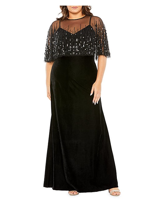 Embellished Velvet Gown