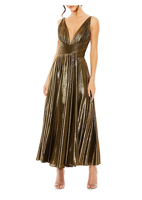 Elegant Pleated Satin Dress
