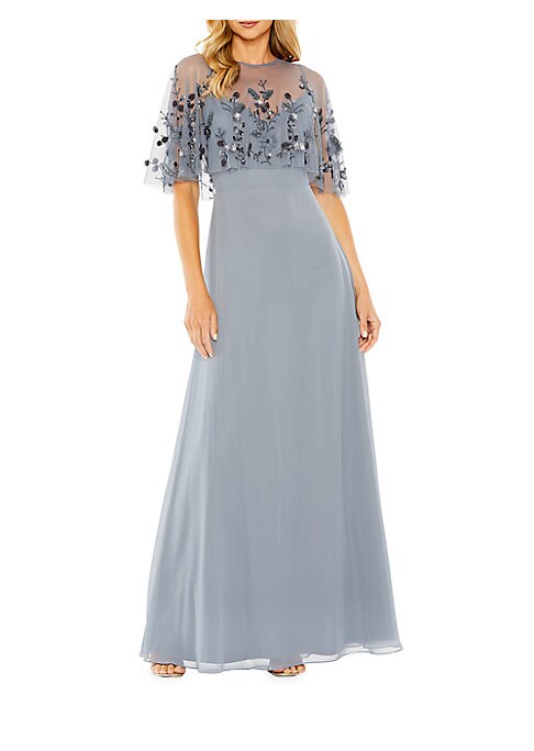 Floral Cape Tulle Dress