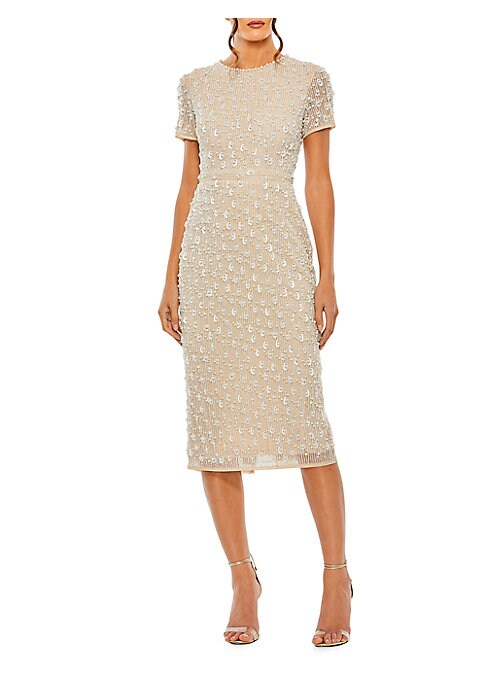 Pearl Beaded Column Dress