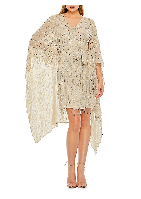 Sequined Cape Dress
