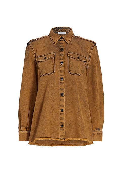 Fringed Denim Utility Shirt