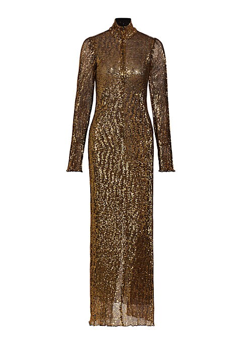 Sparkling Mesh Zip Gown