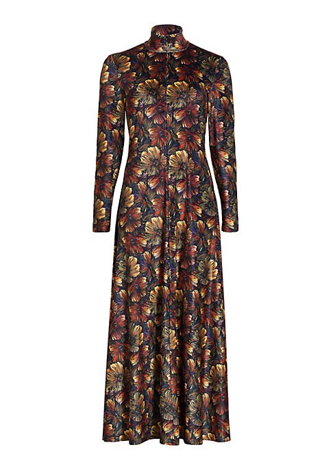 Chic Velvet Floral Maxi Dress