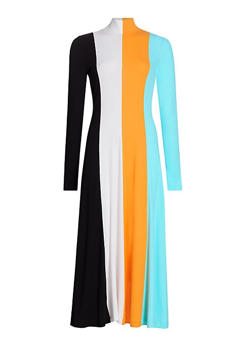 Stripe Mock Neck Dress