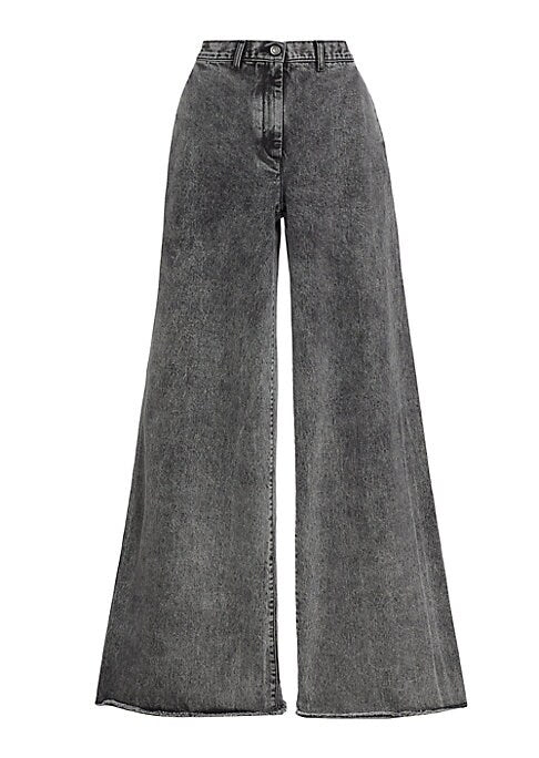 Acid-Wash Ultra-Wide Jeans