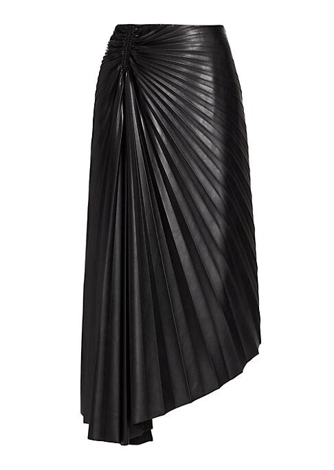 Glossy Pleated Vegan Skirt