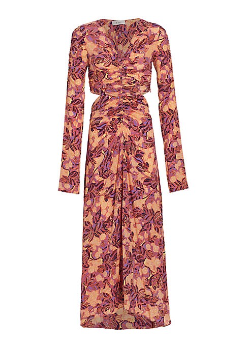 Silk Ruching V-Dress