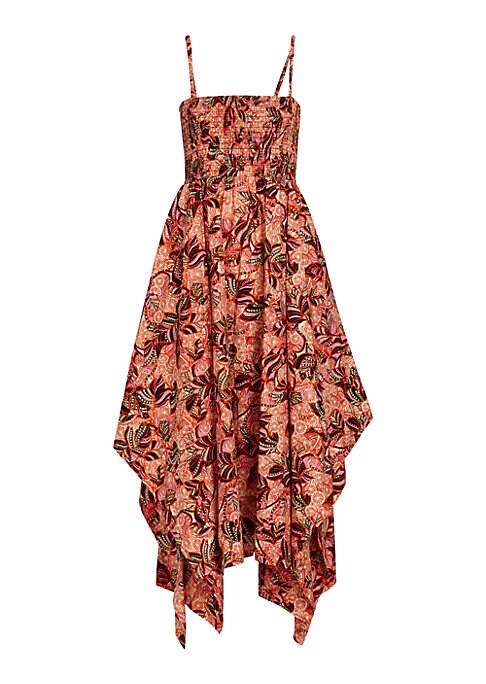 Vibrant Smocked Hem Dress