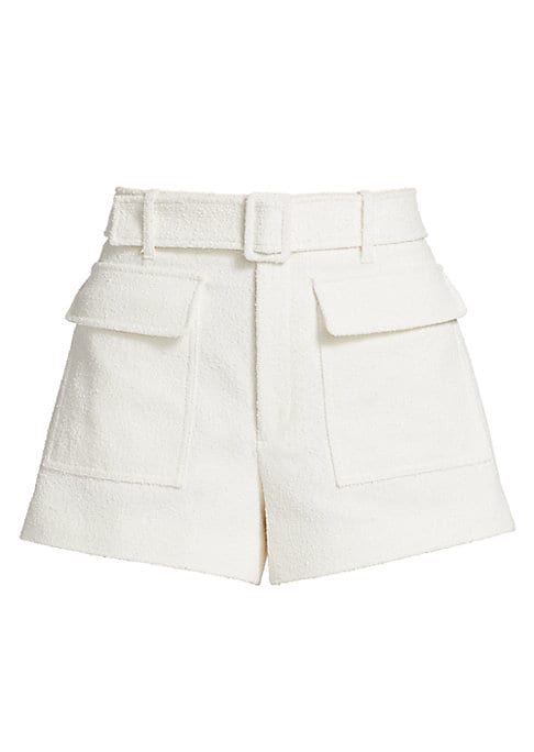 Textured Belted Shorts