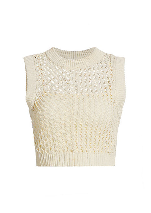 Knit Openwork Sleeveless Top