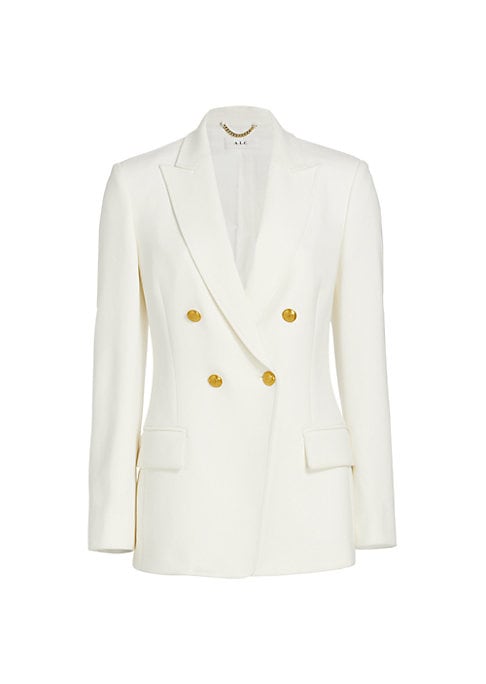 Gold Button Crepe Blazer