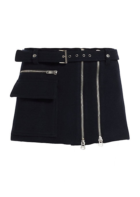 Edgy Zip-Detail Miniskirt