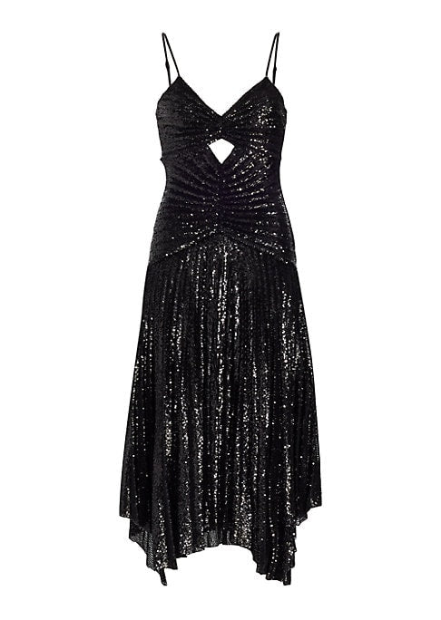 Sequined Keyhole Midi Dress