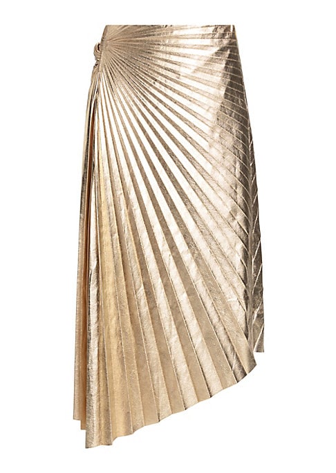 Metallic Pleated Skirt