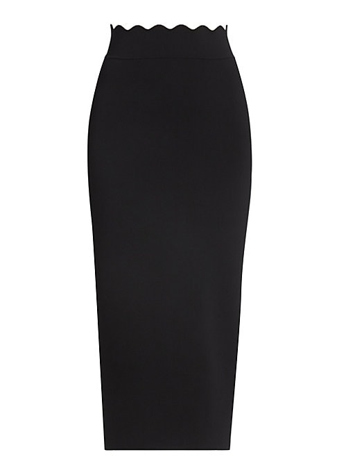 Scallop Bodycon Midi Skirt