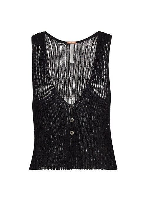 Metallic Racerback Knit Top