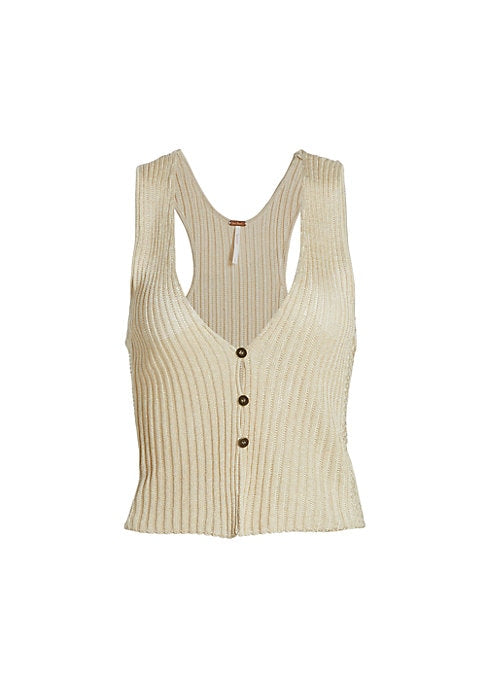 Metallic Racerback Knit Vest