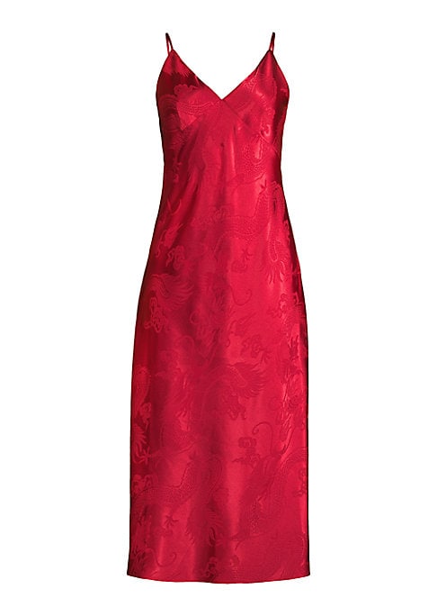 Brocade Satin Slip Dress