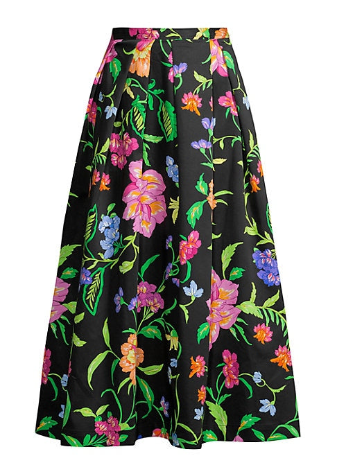 Floral Pleated Skirt