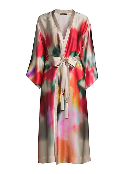 Colorful Silk Kimono Robe