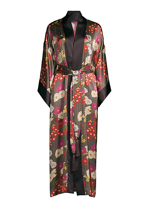 Floral Silk Satin Robe