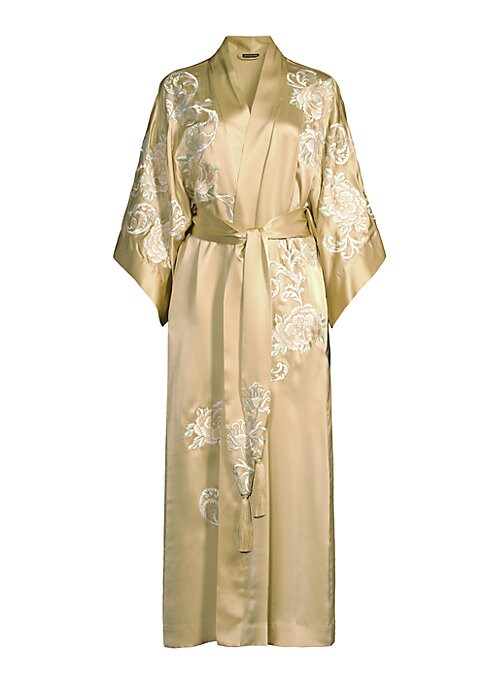Floral Elegance Silk Robe
