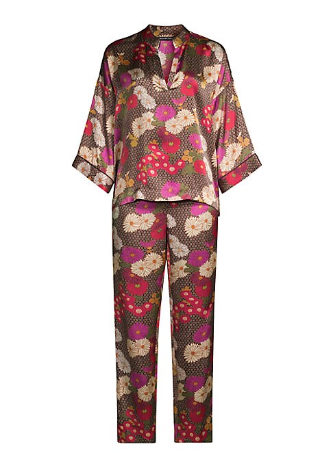 Silk Floral Pajama Set