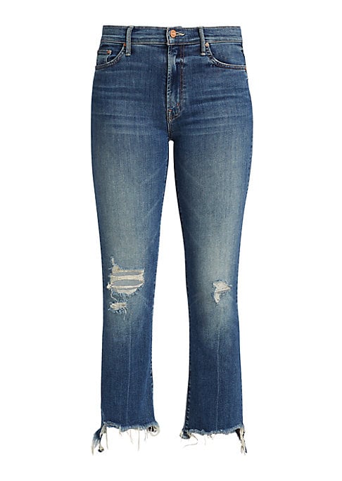 Frayed High-Rise Crop Jeans