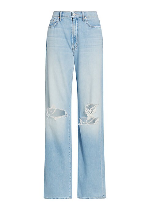 Distressed Wide-Leg Jeans