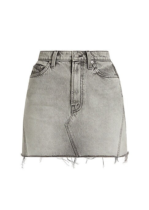 Asymmetric Denim Mini Skirt