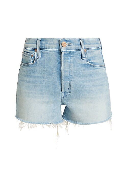 Frayed High-Rise Denim Shorts