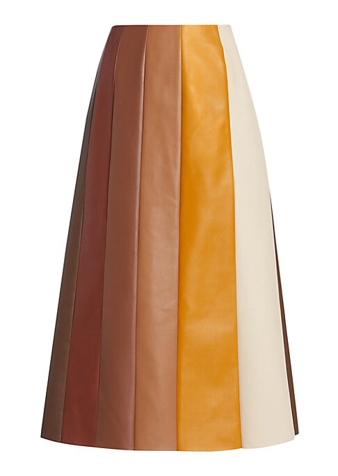 Vintage Faux Leather Midi Skirt