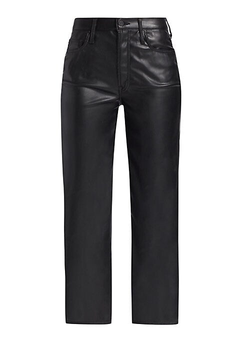 Faux Leather Straight Ankle Pants