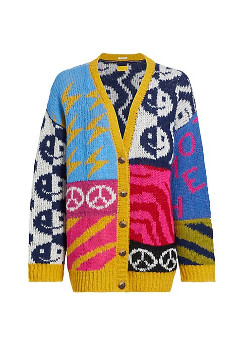 Patchwork V-Neck Cardigan