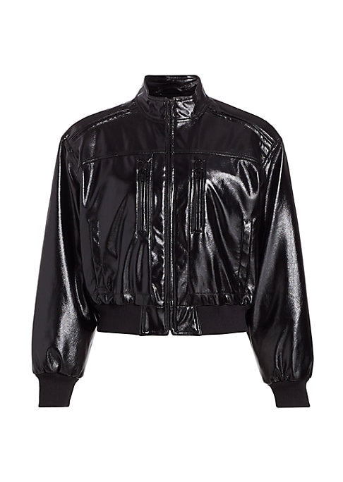 Glossy Cropped Faux Jacket