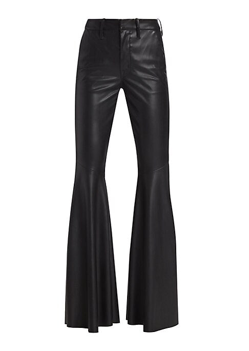 Flare Faux Leather Trousers