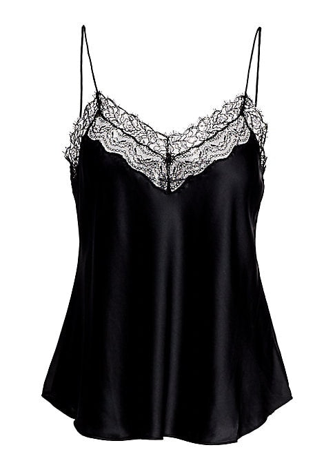 Lace Trim Satin Top