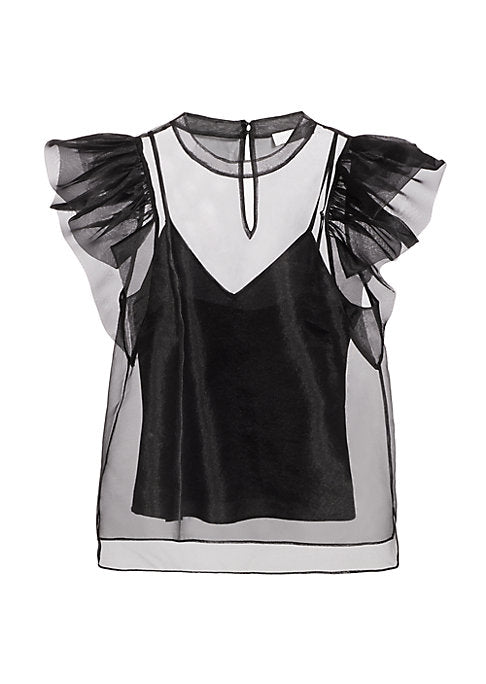 Ruffled Recycled Organza Blouse