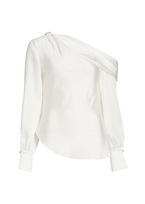 Chic Satin Asymmetric Blouse