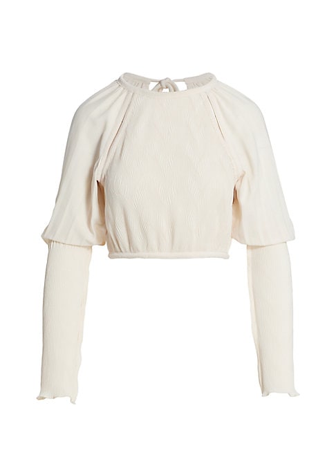 Chic Cutout Plissé Blouse