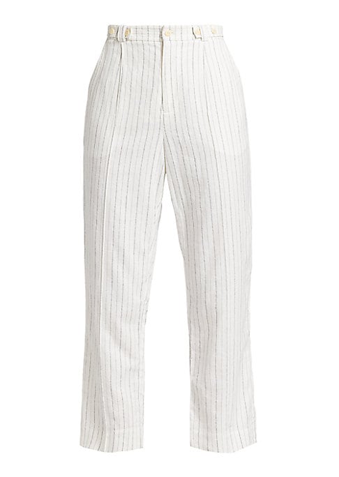 Stripe Linen Crop Pants