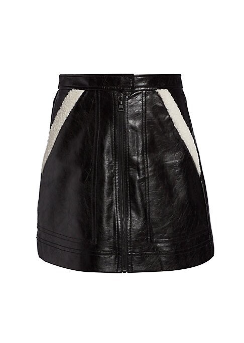 Vegan Zip-Front Miniskirt